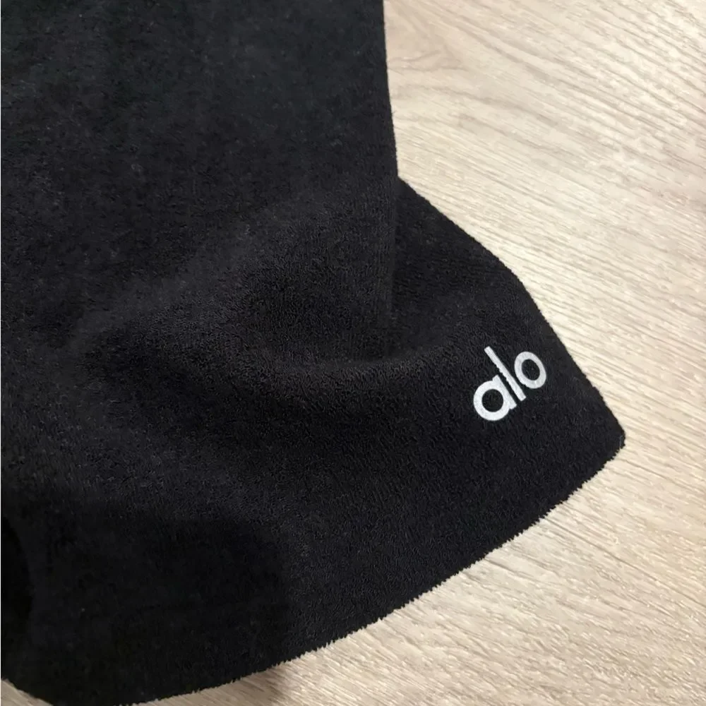 ALO Yoga Black Terry Cuddle Onsie Romper